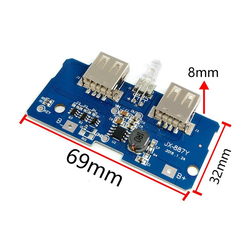 Çift USB Çıkışlı Powebank Modülü - 2A - Thumbnail