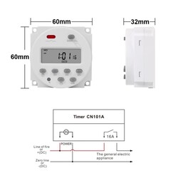 CN101A LCD Dijital Zaman Rölesi 12V - Thumbnail