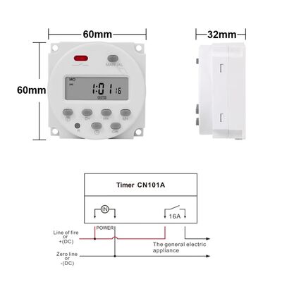 CN101A LCD Dijital Zaman Rölesi 220V