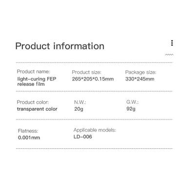 Creality 3D SLA LD-006 Fep Filmi - 266x190mm