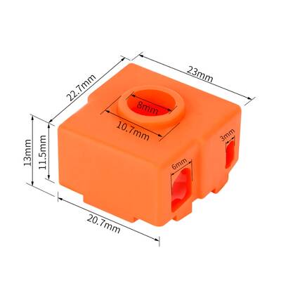 Creality CR-6 SE Alüminyum Isıtıcı Blok Silikon Kılıf - Turuncu