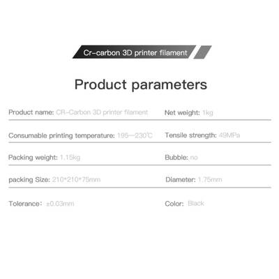 Creality CR-PLA Carbon Fiber Filament - Siyah - 1 Kg