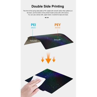 Creality K1 Pei + PEY Kaplı Yay Çeliği Manyetik Tabla - 235x235mm - Çift Yüzlü
