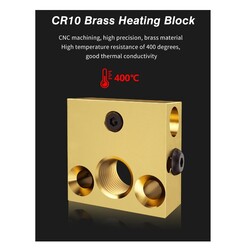 Creality MK8-CR10 Isıtıcı Blok - 20x20x10mm - 400°C - Brass - Thumbnail