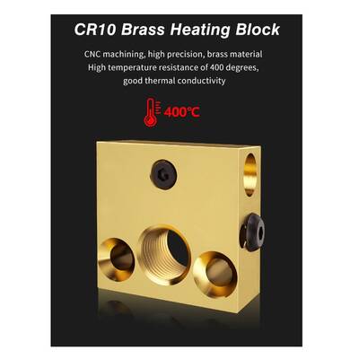 Creality MK8-CR10 Isıtıcı Blok - 20x20x10mm - 400°C - Brass