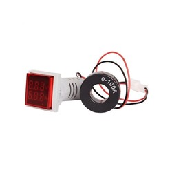 Dijital AC Voltmetre-Ampermetre-50-500V 100A Kırmızı - Thumbnail