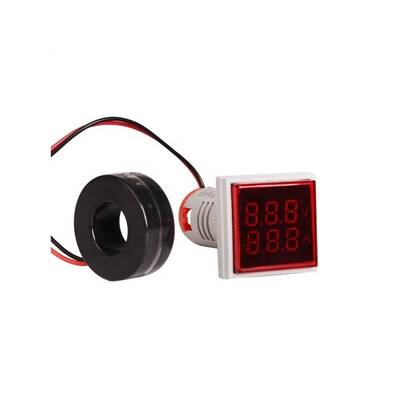 Dijital AC Voltmetre-Ampermetre-50-500V 100A Kırmızı