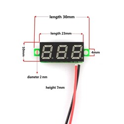 Dijital Mini 0.28'' 4.5-30V DC Kırmızı Voltmetre - Thumbnail