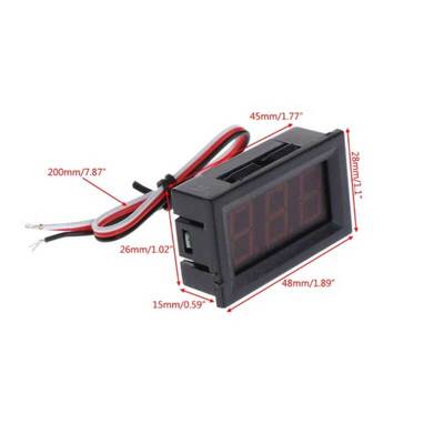 Dijital Panel Voltmetre DC 0-100V - Kırmızı