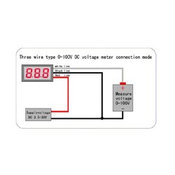 Dijital Panel Voltmetre DC 0-100V - Kırmızı - Thumbnail