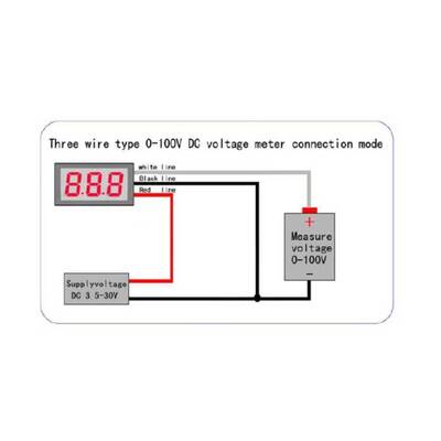 Dijital Panel Voltmetre DC 0-100V - Kırmızı