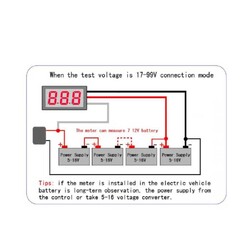 Dijital Panel Voltmetre DC 0-100V - Kırmızı - Thumbnail