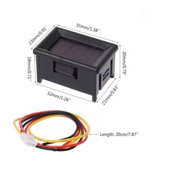 Dijital Panel Voltmetre DC 0-100V - Kırmızı - Thumbnail