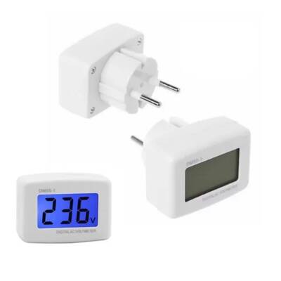 DM55-1 Priz Tipi Dijital Lcd Ekran Voltmetre 80-300V