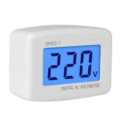 DM55-1 Priz Tipi Dijital Lcd Ekran Voltmetre 80-300V
