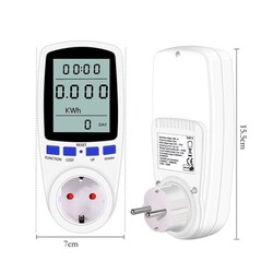 Dijital Wattmetre - Priz Tipi - Elektrik Tüketimi Ölçer - 220V-16A - Thumbnail