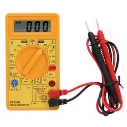 DT-830D Dijital Multimetre Ölçü Aleti - Sarı - Thumbnail