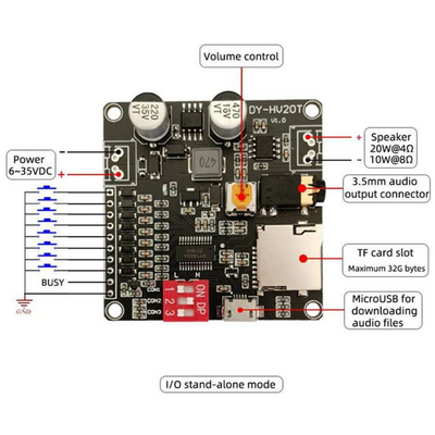 DY-HV20T Ses Çalma MP3 Modülü