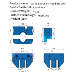 E3D V5-V6 Hotend Tutucu - CR-10, CR-10S, Ender 3 Pro/V2 Uyumlu - Thumbnail
