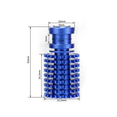 E3D V6 Alüminyum Soğutucu Gövde -Geliştirilmiş Versiyon -Siyah