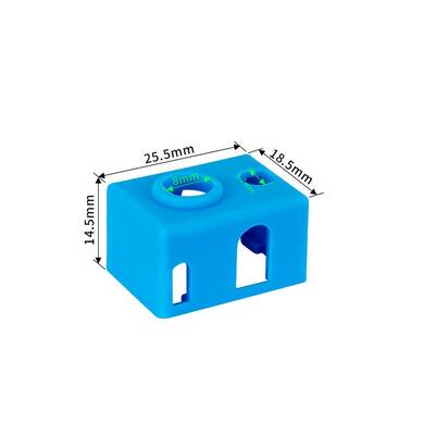 E3D V6 PT100 Alüminyum Isıtıcı Blok Silikon Kılıfı - Mavi
