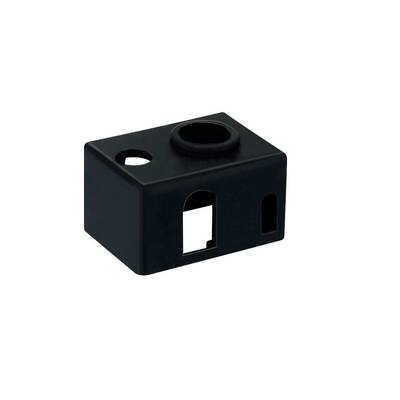 E3D V6 PT100 Alüminyum Isıtıcı Blok Silikon Kılıfı - Siyah