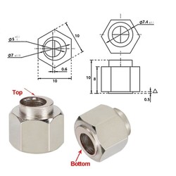 Eksantrik Çıkıntılı Taban Somun - 5x10x10mm - Thumbnail