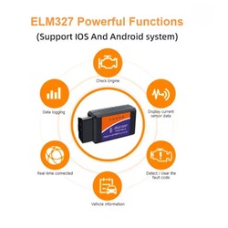 ELM327 V2.1 OBD2 Bluetooth Araç Teşhis Cihazı - Thumbnail