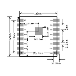 ESP-07S 802.11 b/g/n Wi-Fi SOC Module - Thumbnail