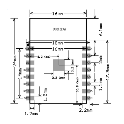 ESP-12S 802.11 b/g/n Wi-Fi Module