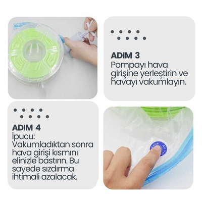 Vakumlu Filament Saklama Poşeti Kullanımı