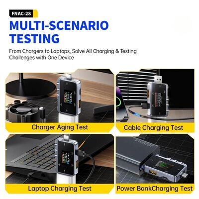 FNIRSI FNAC-28 2in1 Type-C USB Test Cihazı Dijital Voltmetre Ampermetre