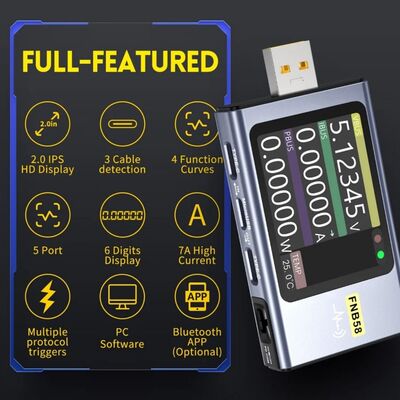 FNIRSI FNB58 Bluetooth USB Voltmetre Ampermetre Test Cihazı
