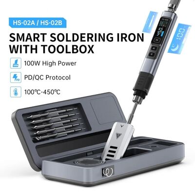 FNIRSI HS-02A Akıllı Havya 6 Uçlu ve Alet Kutusu