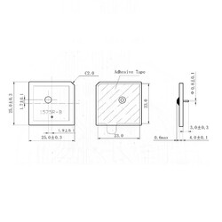 GPS-GNSS Pasif Patch Anten - 25x25x2mm - Thumbnail