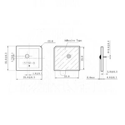 GPS-GNSS Pasif Patch Anten - 25x25x2mm