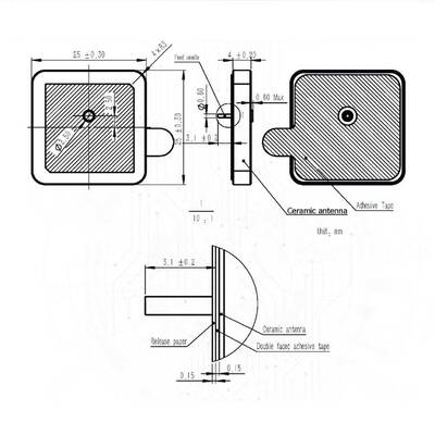GPS-GNSS Pasif Patch Anten - 25x25x4mm GPS-GNSS Pasif Patch Anten - 25x25x4mm