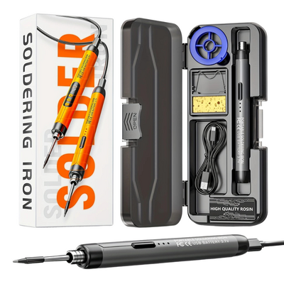 Şarjlı Havya Kalemi Seti USB 5V/8W - Kutulu - Gri