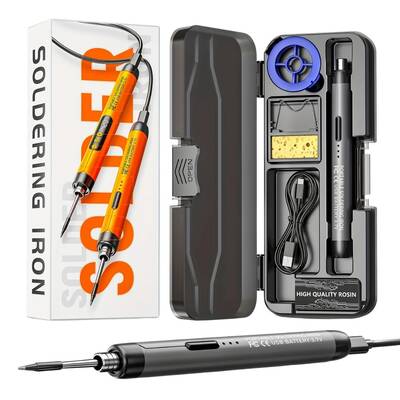 Şarjlı Havya Kalemi Seti USB 5V/8W - Kutulu - Gri