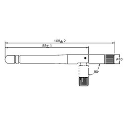 GSM Anten - 3dbi 90-180 Derece - SMA Erkek - 108mm - Thumbnail