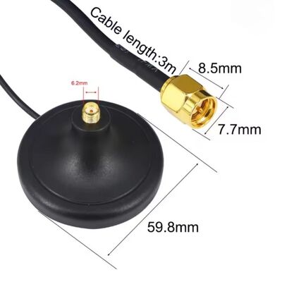 GSM Anten - RG174 Kablolu- SMA Erkek - 3M