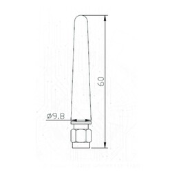 GSM Anten - SMA Erkek - 180 Derece - Thumbnail