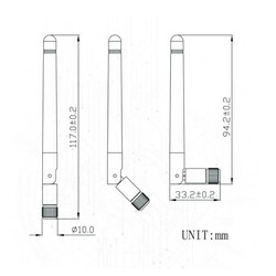 GSM Anten - SMA Erkek - 90-180 Derece - Thumbnail