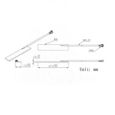 GSM PCB Anten - 1.13mm Coaxial Kablo - U.FL Dişi Konnektör