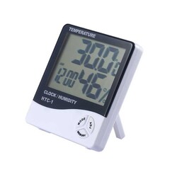 HTC1 Dijital Saat Termometre Sıcaklık- Nem Ölçer - Alarm - Thumbnail