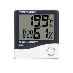 HTC1 Dijital Saat Termometre Sıcaklık- Nem Ölçer - Alarm - Thumbnail