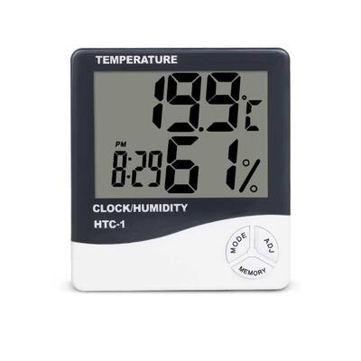 HTC1 Dijital Saat Termometre Sıcaklık- Nem Ölçer - Alarm