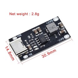 IP2312 3A Lityum Pil Hızlı Şarj Modülü - Type C - Thumbnail