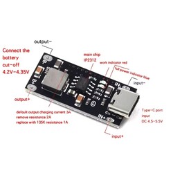 IP2312 3A Lityum Pil Hızlı Şarj Modülü - Type C - Thumbnail