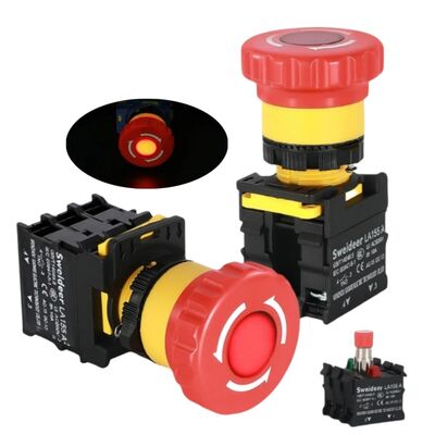 Işıklı Acil Durdurma Butonu - 24V 2NC